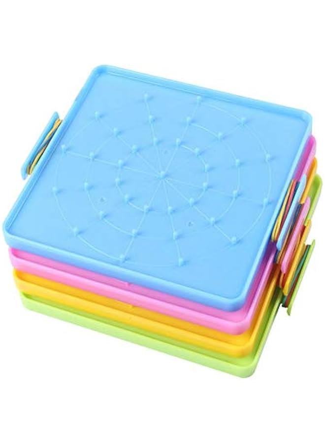 Nail Board, 16x16cm Double Sided Geoboard Nails Peg Board Elastic Bands Kids Teaching Aids - Image 3
