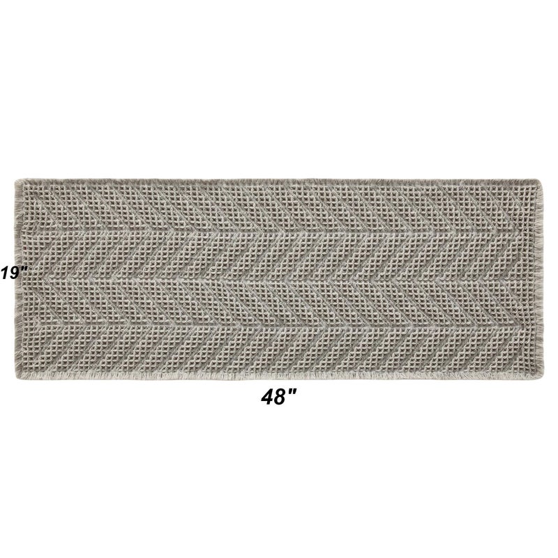 BULULOM Bathroom Runner Rug Super Absorbent Non Slip Long Bath Mat Machine Washable Boho Bathroom Rugs Quick Dry Rug Runners for Hallway Bedroom Laundry Room,Grey, 2'x 6'(24" x 72") - Image 2