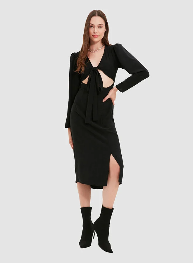 trendyol Knot Detail Midi Dress