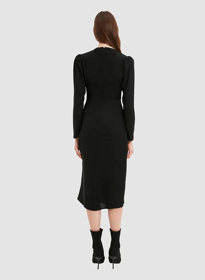 trendyol Knot Detail Midi Dress