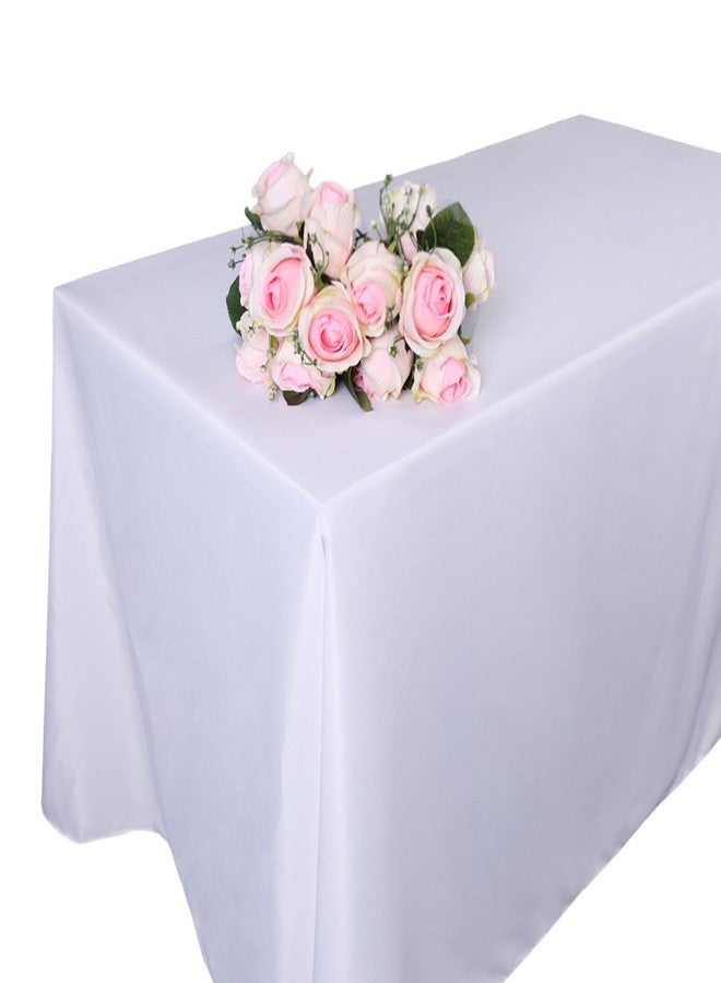 GFCC White Square Polyester Tablecloth 120 x 120 -Inch. Parties Table Decor - Image 3