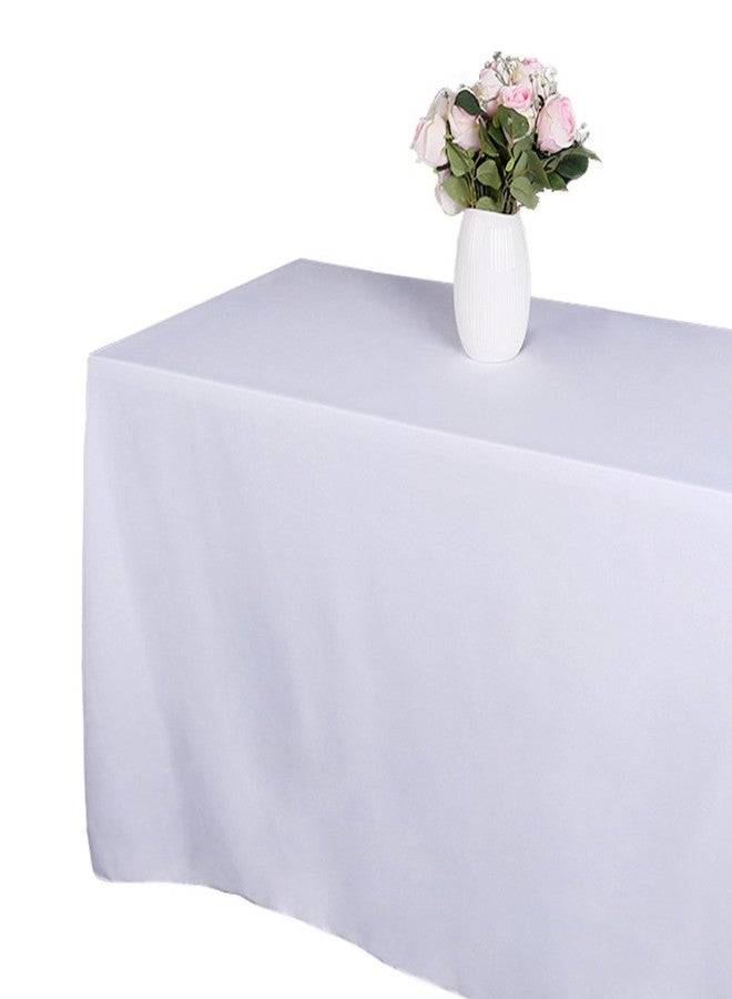 GFCC White Square Polyester Tablecloth 120 x 120 -Inch. Parties Table Decor - Image 5