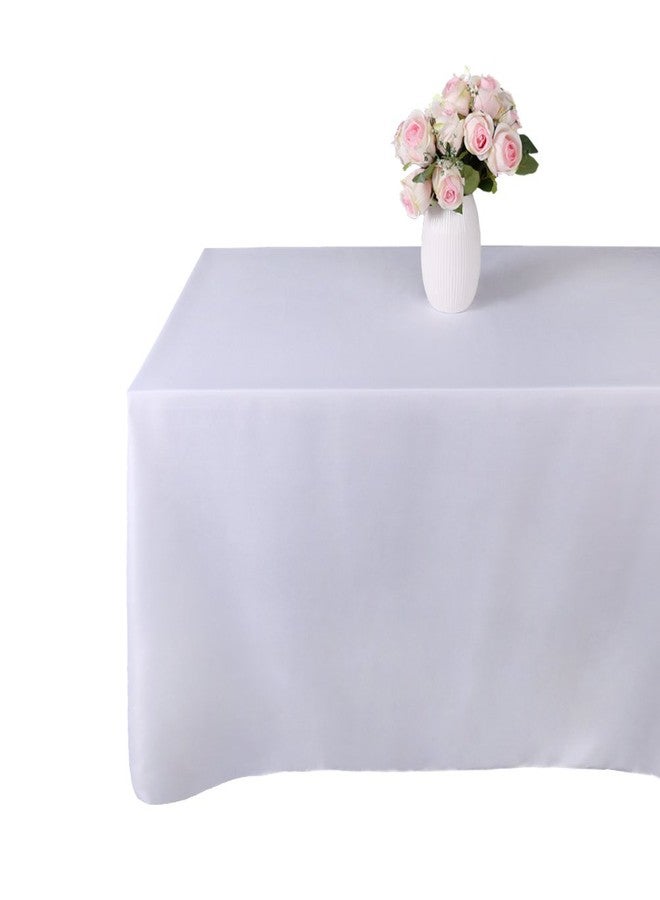 GFCC White Square Polyester Tablecloth 120 x 120 -Inch. Parties Table Decor - Image 4