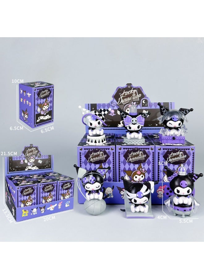 هالامودو مجموعة صناديق مفاجئة من كورومي (6 قطع) - قصة مظلمة، مجسمات أنيمي جمعية لطيفة، تماثيل صغيرة محببة، ديكور عصري للمكتب، زينة للسيارة، تجربة فضّ صناديق مفاجئة، هدية عيد ميلاد للبنات، هدايا غامضة للأولاد والبنات، ارتفاع 10 سم - Image 1