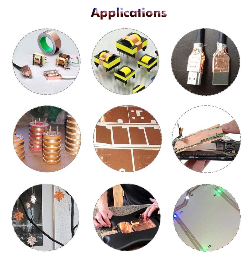 LLPT Copper Foil Tape 2” x 33 Feet 3.15 Mil Dual Conductive for EMI Shielding Soldering Stained Glass Circuit Crafts Guitar Electrical Repairs Grounding Strong Adhesive (CF500) - Image 3