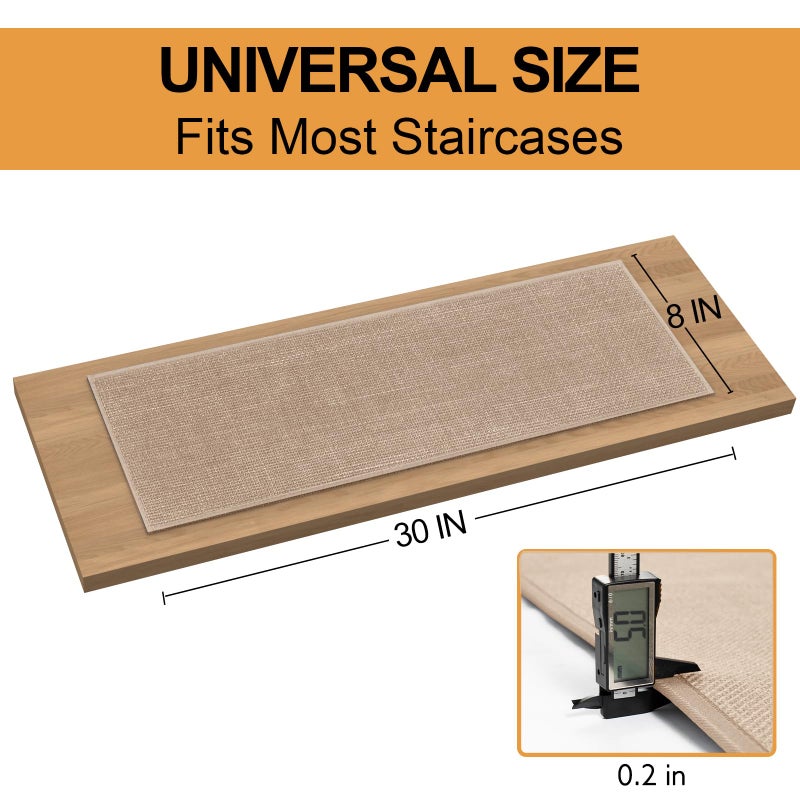 SUMLANS Stair Treads Carpet for Wooden Steps with Non Slip Rubber Backing, 100% Polyester Soft Stairs Resistant Indoor Skid Runner Safety Rugs for Kids Elders and Pets (15, Camel, 30" * 8") - Image 3