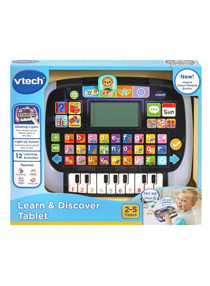 VTech - Little Apps Light-Up Tablet | Educational Tablet Toy to Learn Alphabet, Numbers, Colours, Shapes, Animals, Time | 2 Years+ | Black - Image 3