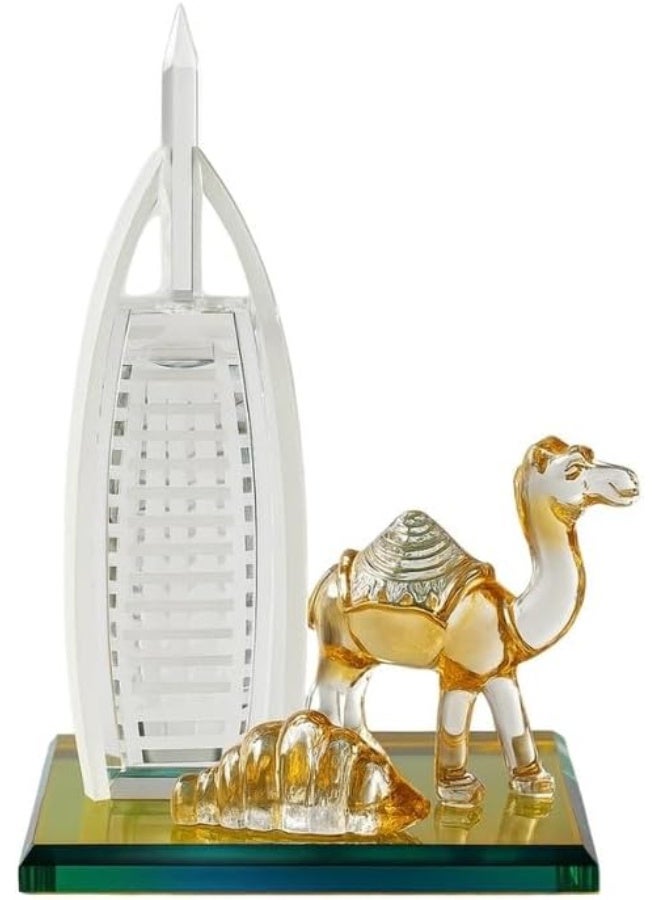 DAY TO DAY Dubai Landmark Burj Al Arab Figurine Model With Camel In Transparent Base