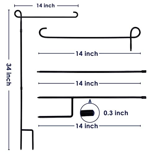 YEAHOME Garden Flag Stand Holder, Premium Yard Flag Holder Weather-Proof Metal Powder-Coated Flagpole for American Flag, Christmas Garden Flag, Outdoor Garden Decor Decoration - Image 5