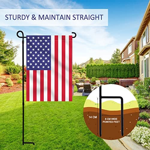 YEAHOME Garden Flag Stand Holder, Premium Yard Flag Holder Weather-Proof Metal Powder-Coated Flagpole for American Flag, Christmas Garden Flag, Outdoor Garden Decor Decoration - Image 2