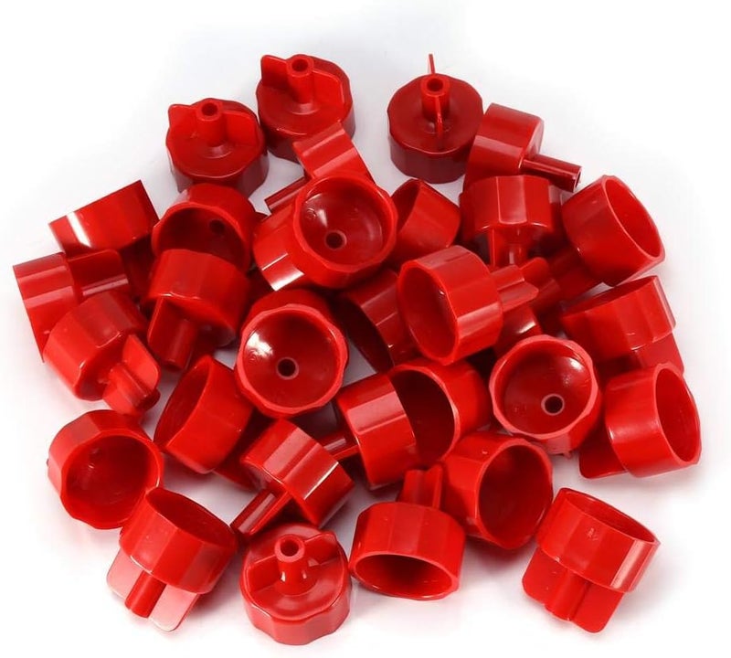 klarako Tile Leveling System Kit, 100 Pcs Reusable Plastic Wall Floor Tile Spacers Leveling Clips Installation Tools For Wall Floor Constraction (Cap Dl F02 Red) - Image 1