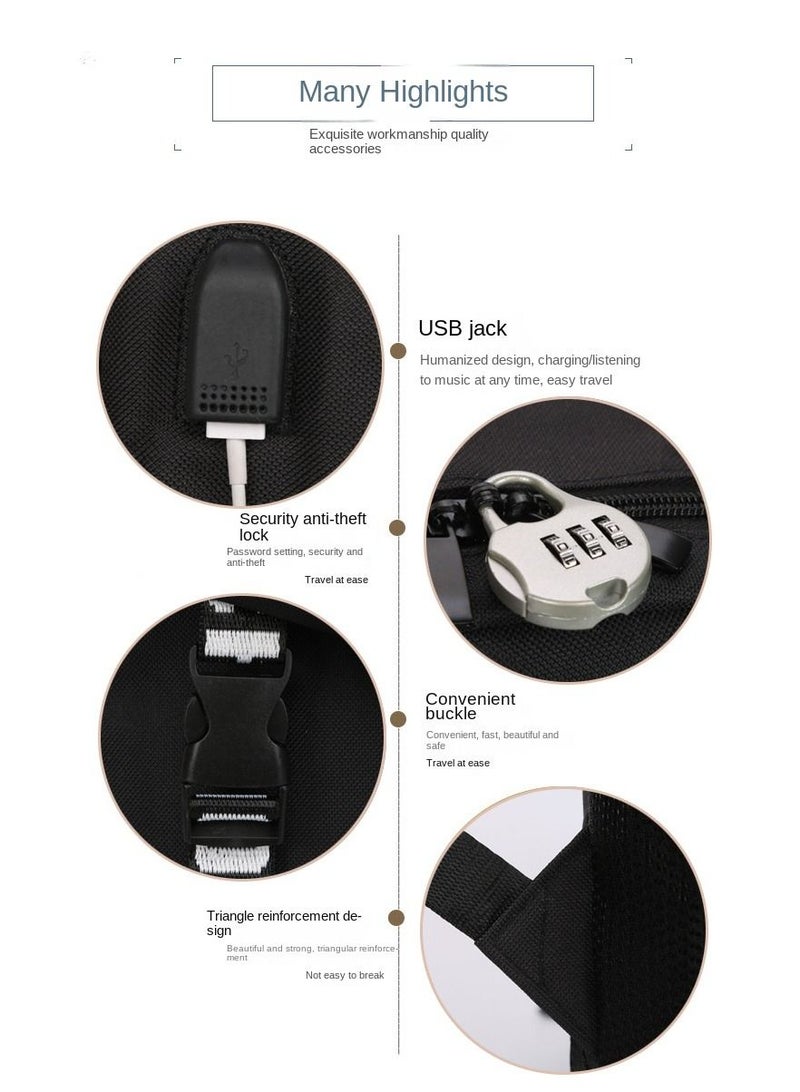 TOEON Summer Anime Casual School Backpack Blue/White（Music Boy） - Image 2