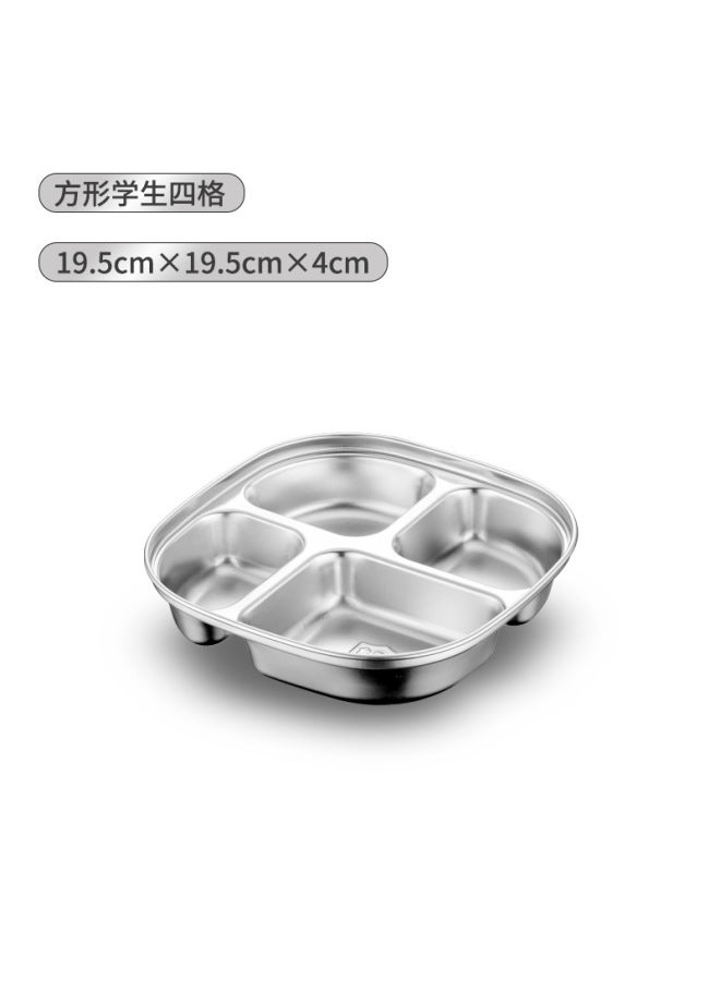 316 Stainless Steel Dinner Plate With Lid 304 Stainless Steel Compartmented Lunch Box Kidsren's Student Lunch Box Canteen Fast Food Plate Rice Plate