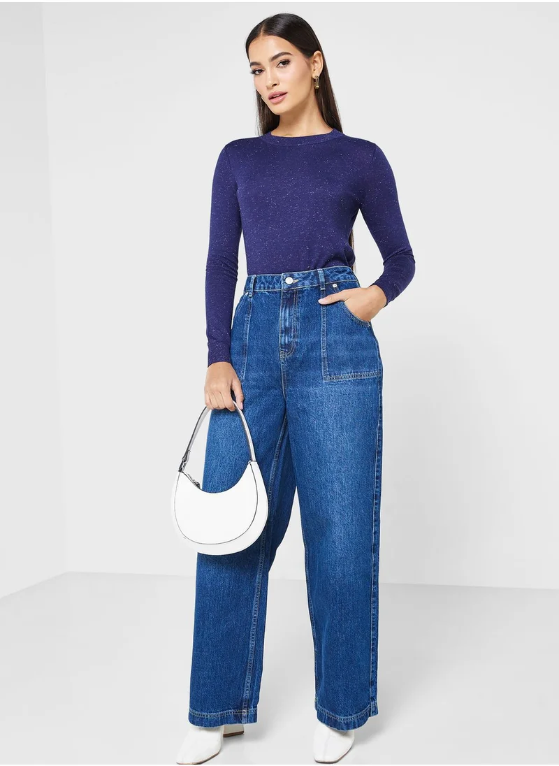 WHISTLES High Waist Straight Jeans