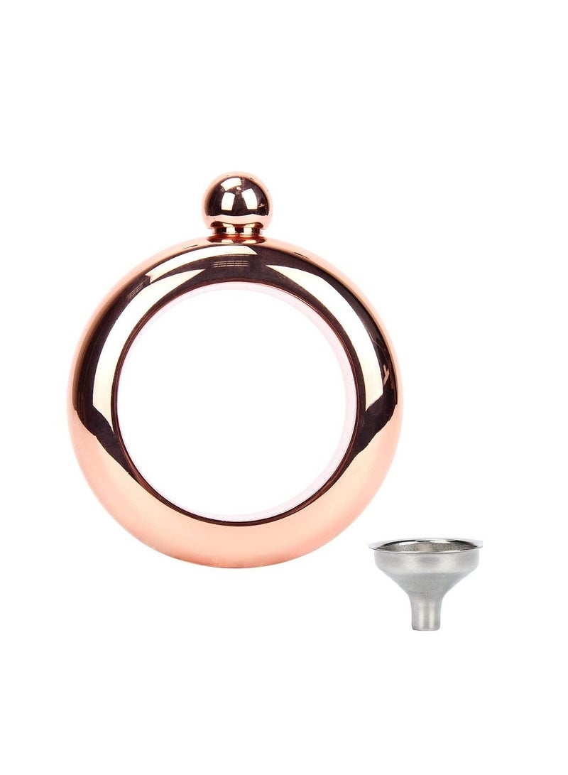 SYOSI Hip Flask Portable Bangle Hip Flask with Crystal Lid for Men Women 3.5 OZ Wrist Hip Flask for Wine Bangle Bangle Hip Flask Gift  Rose Gold