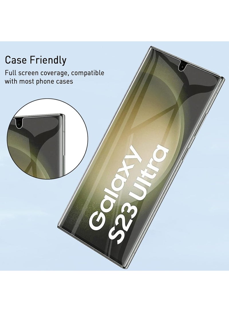 2 Pack Samsung Galaxy S23 ULTRA Hydrogel Screen Protector (2023) Case Cover Friendly Flexible Film 【Fingerprint Reader,Easy to install】 Bubble-Free Protection Phone Accessories - Image 3