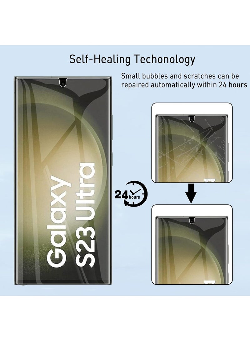 2 Pack Samsung Galaxy S23 ULTRA Hydrogel Screen Protector (2023) Case Cover Friendly Flexible Film 【Fingerprint Reader,Easy to install】 Bubble-Free Protection Phone Accessories - Image 2