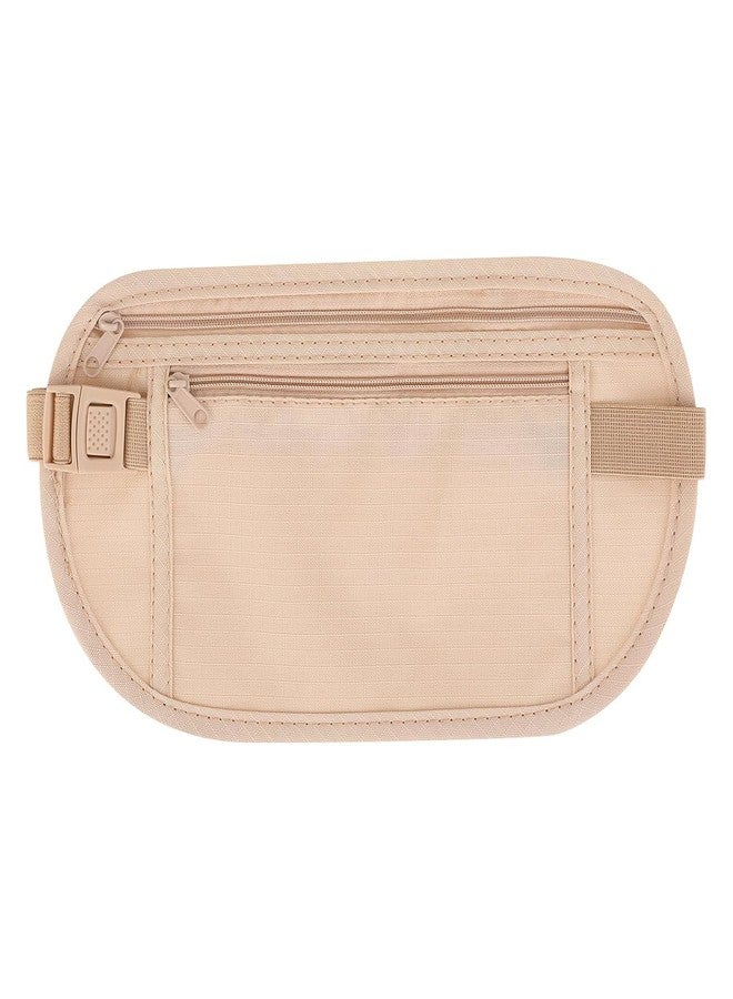 HMV MALL Upgraded Money Belt for Travel Hidden RFID Security Pouch Anti-Theft Passport Fanny Pack for Men&Women Present Gift money pouches for cash small travel money pouch under clothes for men Khaki - Image 1