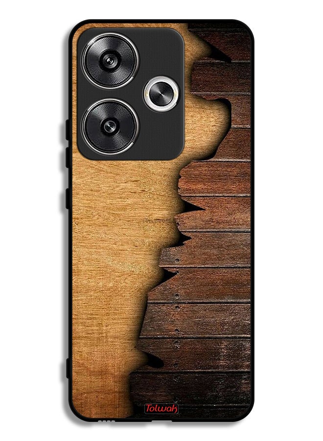 Tolwak Xiaomi Poco F6 5G Protective Case Cover Vintage Wood Pattern - Image 1