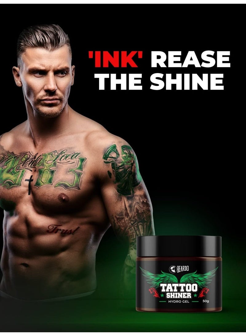 Beardo Tattoo Shiner Hydro Gel, 50g (Pack of 2) | Heals & Maintains Tattoo Ink | Tattoo Shiner for Men | Brighten & Shine Tatoo for Men - Image 2