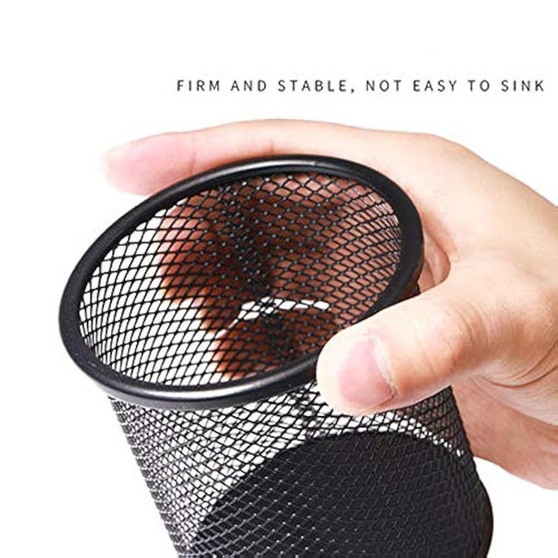 LAUER COSMETIC Nantu Mesh Pen Holder,Wire Metal Pencil Holder, for Desk Office Pen Organizer Black,Pen Cup Stationery Container Durable Pencil Case - Image 4