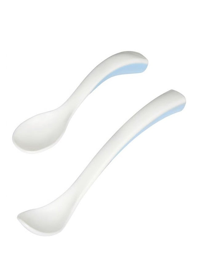 NT-STAR Feeding Spoon and Baby Spoon, White/Blue - Image 1