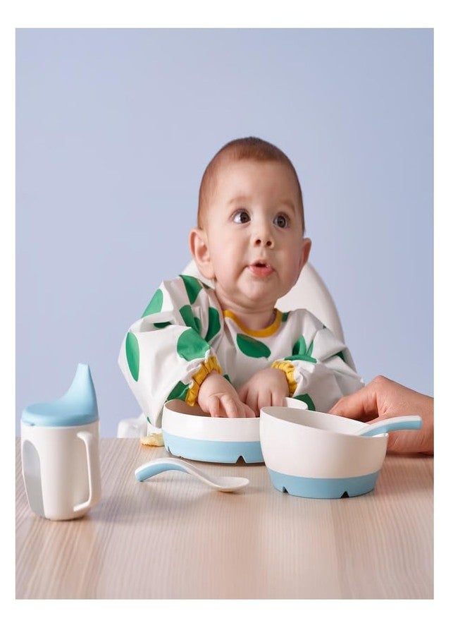 NT-STAR Feeding Spoon and Baby Spoon, White/Blue - Image 2