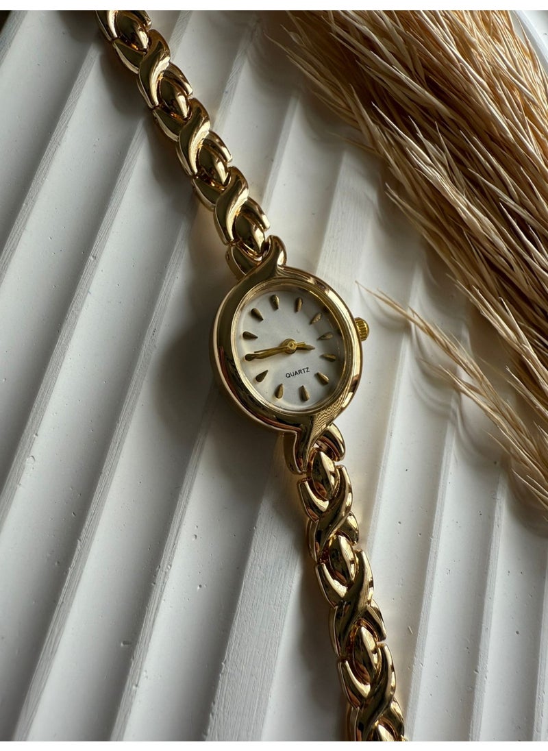 QUARTZ Retro Minimal Wicker Strap Vintage Women's Wristwatch Beaded Model  - Image 3