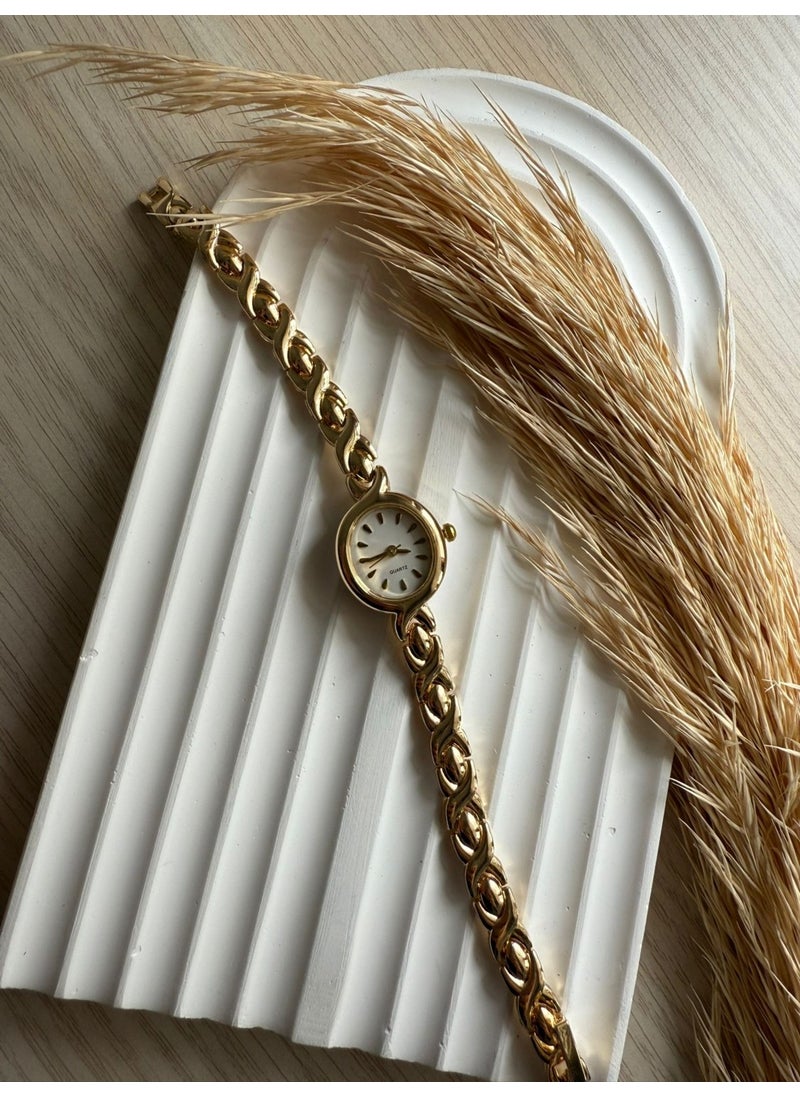 QUARTZ Retro Minimal Wicker Strap Vintage Women's Wristwatch Beaded Model  - Image 4