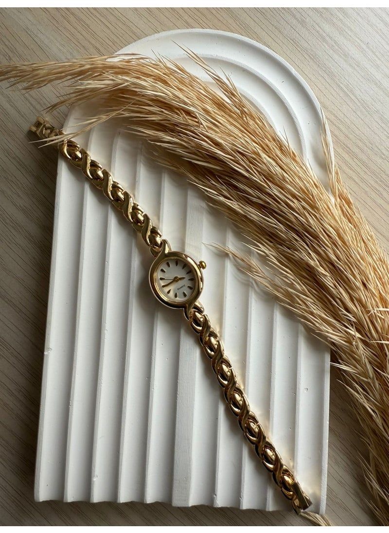 QUARTZ Retro Minimal Wicker Strap Vintage Women's Wristwatch Beaded Model  - Image 2