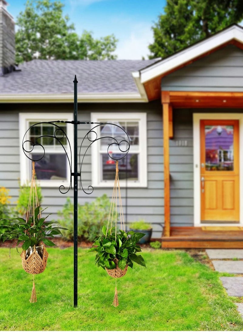 واي آند دي Macrame Plant Hangers Jute Crochet Indoor Boho Hanger Large Hanging Wall Plants with for Outdoor Home Decorations Fence Planters Flower Pots 2 Packs - Image 5