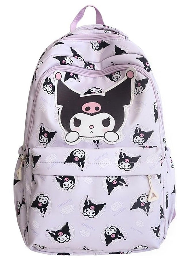 Beauenty Kuromi Schoolchildren Backpack Laptop Rucksack Backpack Schoolbag Cute Anime Backpack Girls Boys  - Image 1