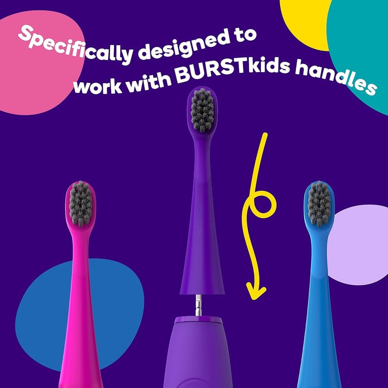 BURST Genuine Replacement Heads for Kids Electric Toothbrush (Seafoam Teal/3 Pack) | Perfect Fit | Ultra Soft Bristles | 9 Months of Supply - Image 3