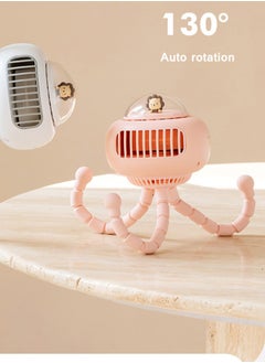 Cmbear Portable Automatic 3600mAh Battery 4-Speed Natural Wind Rotatable UFO Baby Stroller Fan for Baby Carriage--Pink  - Image 3