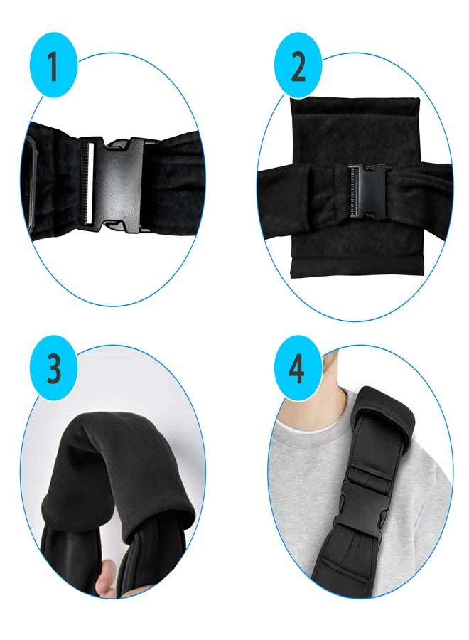 Kanemc Small Dog Sling Carrier Include Bottom Support, Puppies Cat Wrap Carrier Sling Adjustable Strap Zip Pocket, Hands Free Pets Pack for Outdoor Travel Vet (Black) - Image 5