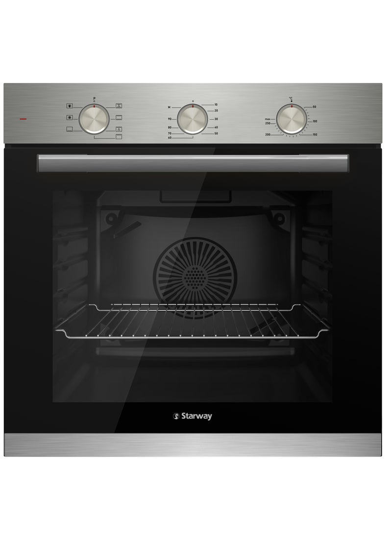 Starway 72 Lt Built In Oven, 60x60cm, 7 Option with Grill, Up & Down Heating, Cooling Fan, Timer and inside Light, High Quality Material Model No SWCP5FM - Image 1