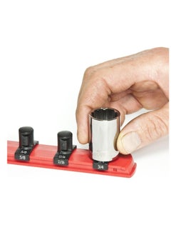 Bukela 8-Inch Socket Organizer with 9 3/8-Inch Twist Lock Clips, Red  - Image 3