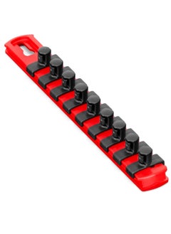 Bukela 8-Inch Socket Organizer with 9 3/8-Inch Twist Lock Clips, Red  - Image 1