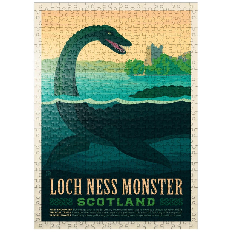 MyPuzzle.com MyPuzzle Mythical Creatures Loch Ness Monster Vintage Poster Premium 500 Piece Jigsaw Puzzle for Adults - Image 3
