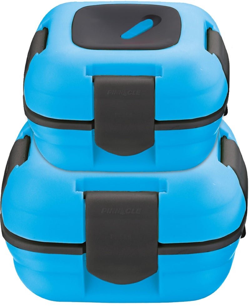 Pinnacle Inulated Leak Proof Lunch Box for KidsAdults  Stainless Steel Thermal Lunch Box Container for School Set of 2 Sizes Blue 1632 oz