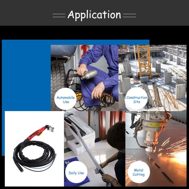 Plasma Cutting Torch: Flame Retardant Rubber Sleeve, Oxygen-Free Copper Cable - Fast Arc Starting Stable Cutting for Metal Cutting, Parts Welding, Automobile Maintenance - Image 3