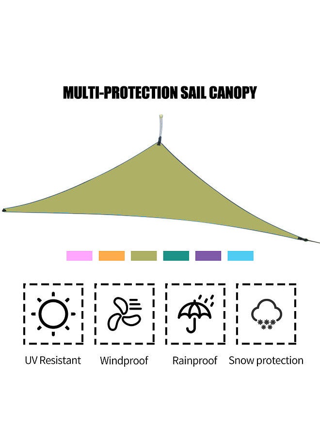 Generic 13ft Rain Fly UV Resistant Sun Shade Sail Canopy Waterproof Heavy Duty Triangle 210T Polyester Awning Sand Sunshade for Outdoor Patio Garden Backyard Activities  - Image 3