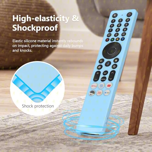 RAYA Silicone Remote Cover Compatible with TCL TV Remote 2025 Model TCL V6C /TCL T6C /TCL P7K /TCL Q6CS /TCL T89C Series QLED TV Remote Case with Lanyard [Remote NOT Included] (Blue) - Image 5