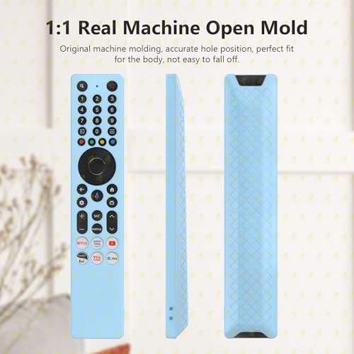 RAYA Silicone Remote Cover Compatible with TCL TV Remote 2025 Model TCL V6C /TCL T6C /TCL P7K /TCL Q6CS /TCL T89C Series QLED TV Remote Case with Lanyard [Remote NOT Included] (Blue) - Image 4