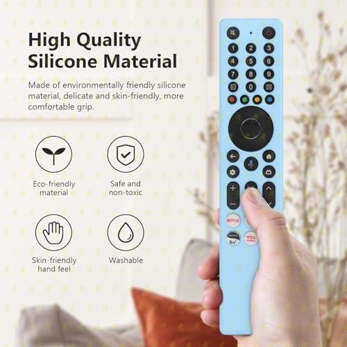 RAYA Silicone Remote Cover Compatible with TCL TV Remote 2025 Model TCL V6C /TCL T6C /TCL P7K /TCL Q6CS /TCL T89C Series QLED TV Remote Case with Lanyard [Remote NOT Included] (Blue) - Image 3