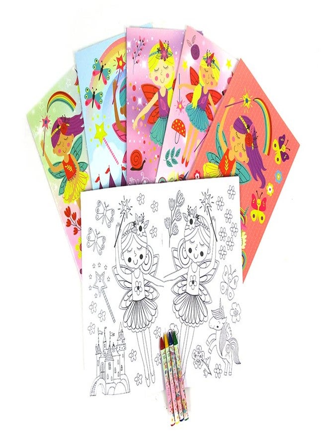 TINYMILLS Magical Fairies Coloring Books for Kids with 12 Coloring Books and 48 Crayons, Fairies Birthday Party Favors, Favor Bag Fillers, Classroom Rewards, Carnival Prizes - Image 2