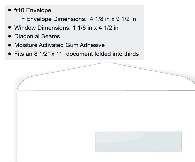 Office Express #10 Right Hand Window Envelope - 24# White (4 1/8 x 9 1/2) - Window Envelope Series (Pkg of 100) - Image 3