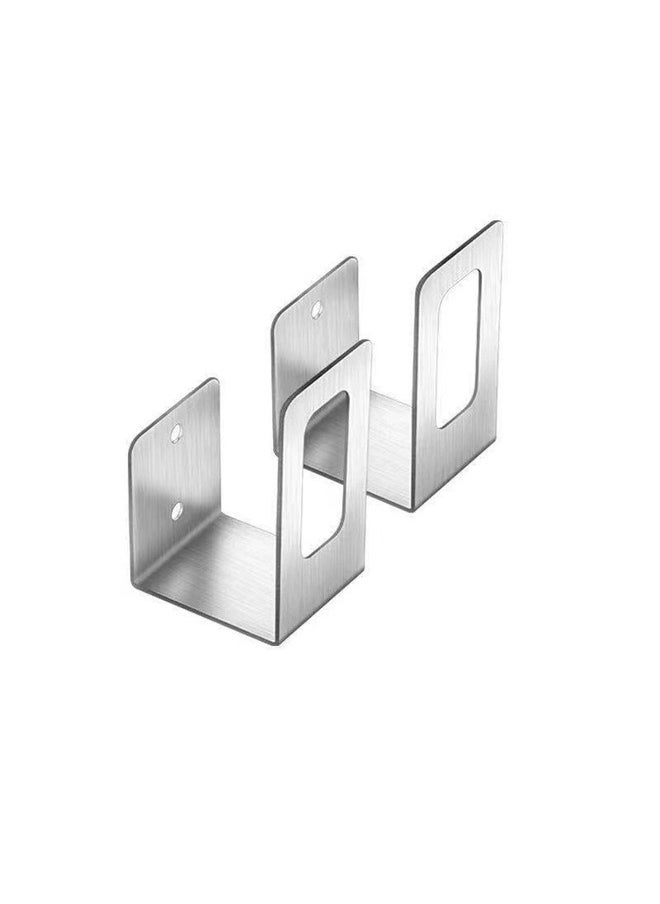 yongsheng Pair Of Stainless Steel Storage Racks Silver 7.2*4.5*4.5cm, Silver Kitchen Pot Lid Holder Stainless Steel Pan Lid Organizer Holder Wall Mounted Pot Cover Bracket  - Image 1