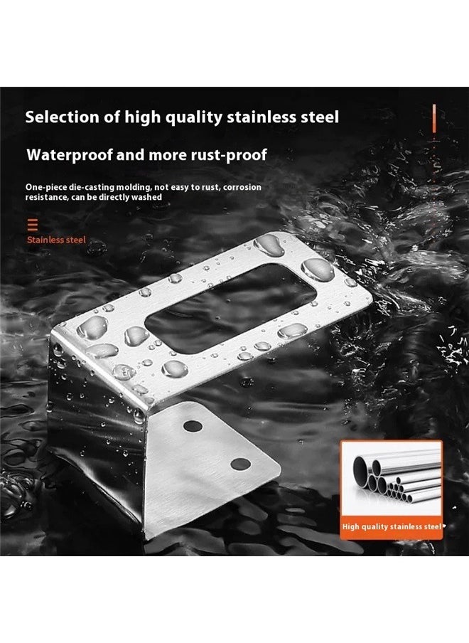 yongsheng Pair Of Stainless Steel Storage Racks Silver 7.2*4.5*4.5cm, Silver Kitchen Pot Lid Holder Stainless Steel Pan Lid Organizer Holder Wall Mounted Pot Cover Bracket  - Image 5