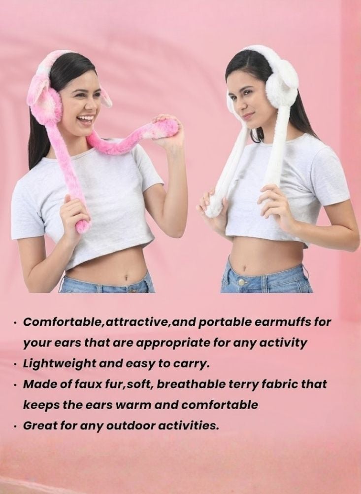 Cute Pink Plush Moving Ear Bunny Hat with Fluffy Soft Material Funny Dancing Ear Cap for Kids Girls Party Costume Accessory - Image 4